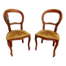 Paire de chaises en bois avec assise velours