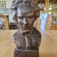 Buste de Beethoven sculpté en bois - statue vintage
