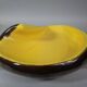 Large vintage 70s yellow and glossy ceramic bowl