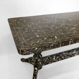 Maitland-Smith Tessellated Brown Marble Dining Table 1970s 1980s