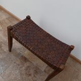 Mid-Century Leather Stool