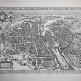 Vintage reproduction, Lutetia Parisiorum Urbis, 1618, after Sebastian Munster, 105 x 73 cm
