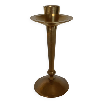 Asymmetrical brass candle holder