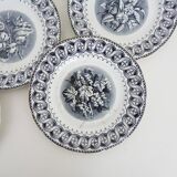 10 assiettes à dessert en faïence signées HB Choisy le roi XIXème