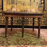 Louis Philippe oak table with 5 extensions