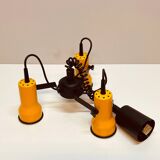 Yellow three-bulb hanging lamp, Mand Eurolux, 1970