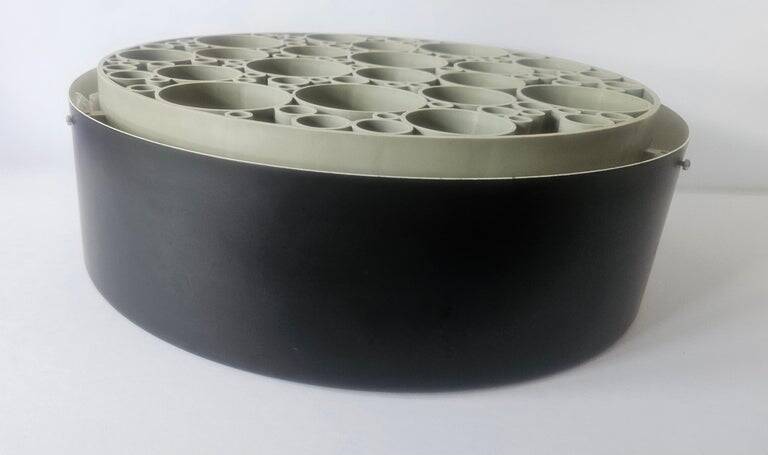 Set of three large rare midcentury flush mounts Alliance, RAAK, 1970