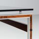 Scandinavian coffee table in metal, teak and smoked glass Denmark 1960