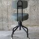 Fauteuil bureau dactylo skaï gris-vert 1960