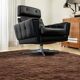Vintage black armchair / chaise longue with star base