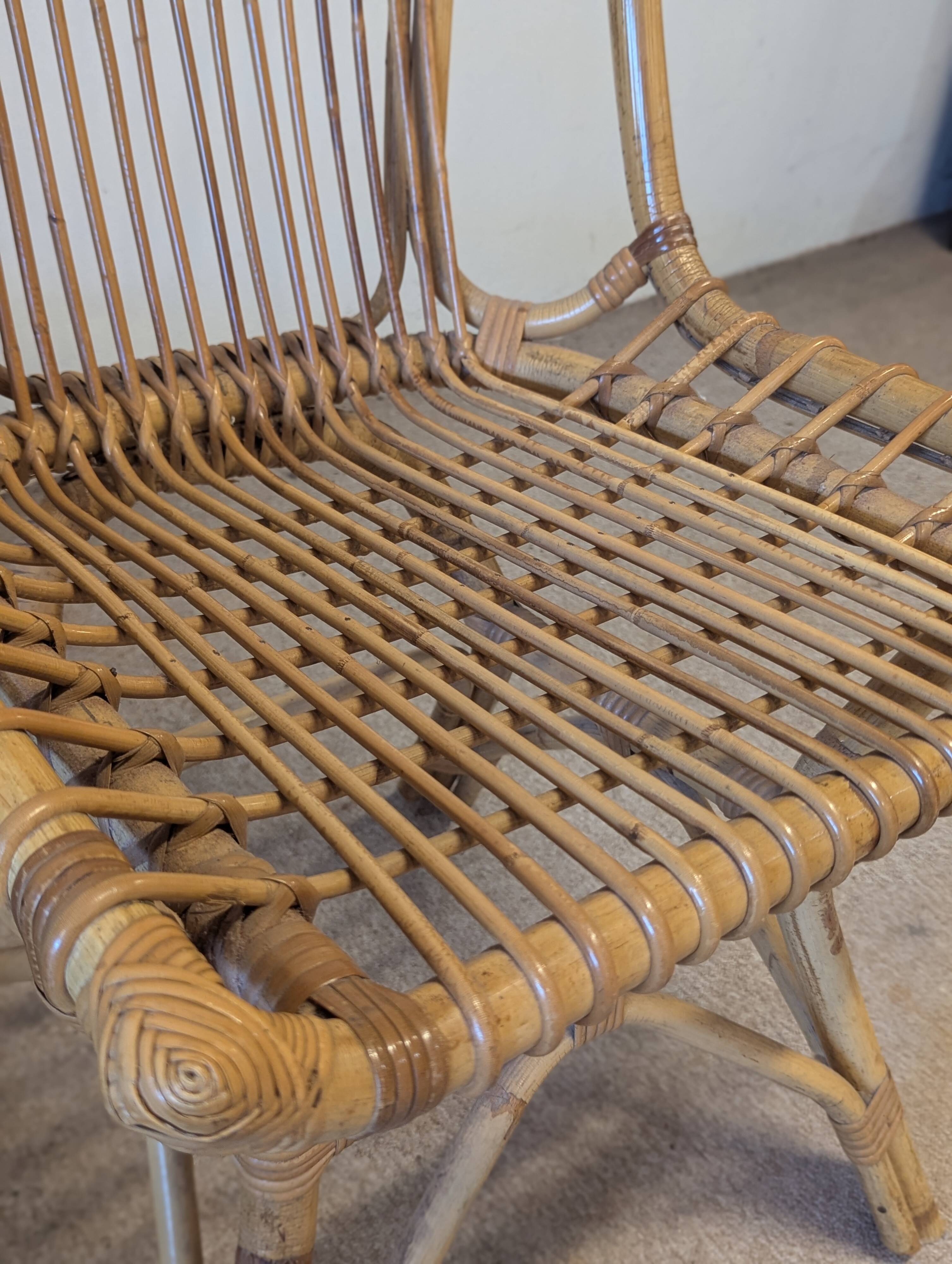 Pair of vintage rattan chairs – 1960s-1970s