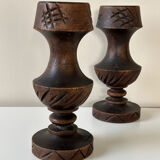 Wooden candle holders