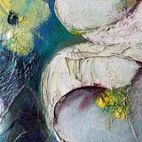 Painting "Bouquet of white flowers" HST signed Simone Mounier