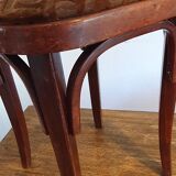 Art nouveau thonet stool bentwood and velvet