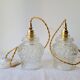 Duo of molded glass pendant lights