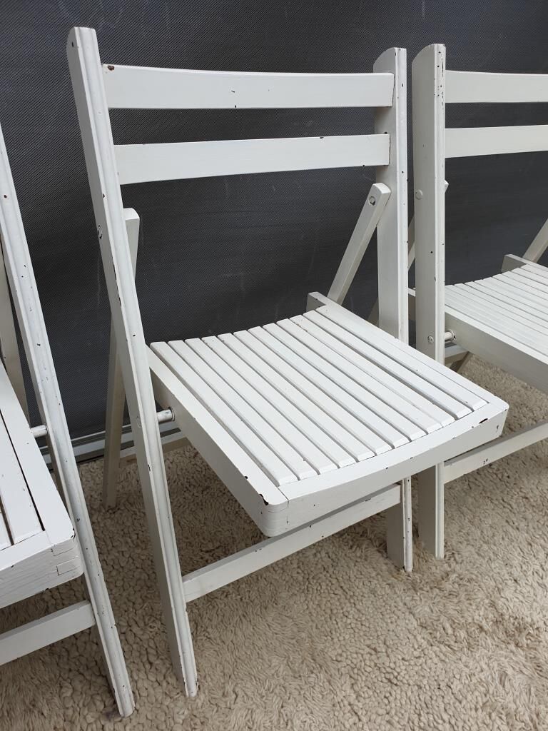Set 3 folding chairs wood