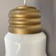 Authentique Suspension forme ampoule géante en opaline des années 80