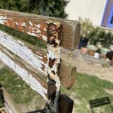 Set of 4 folding garden chairs in wood and metal