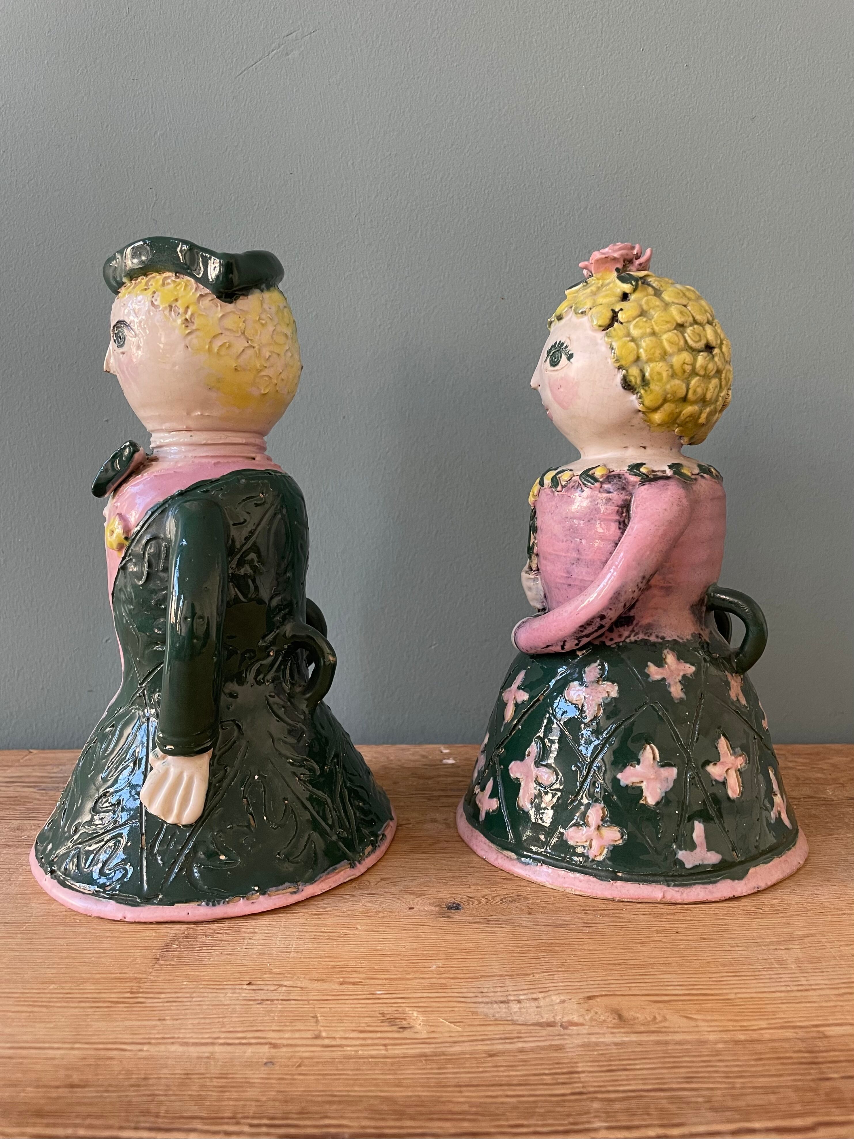 Pair of earthenware sconces signed Borderie - Szekely