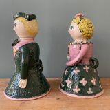 Pair of earthenware sconces signed Borderie - Szekely