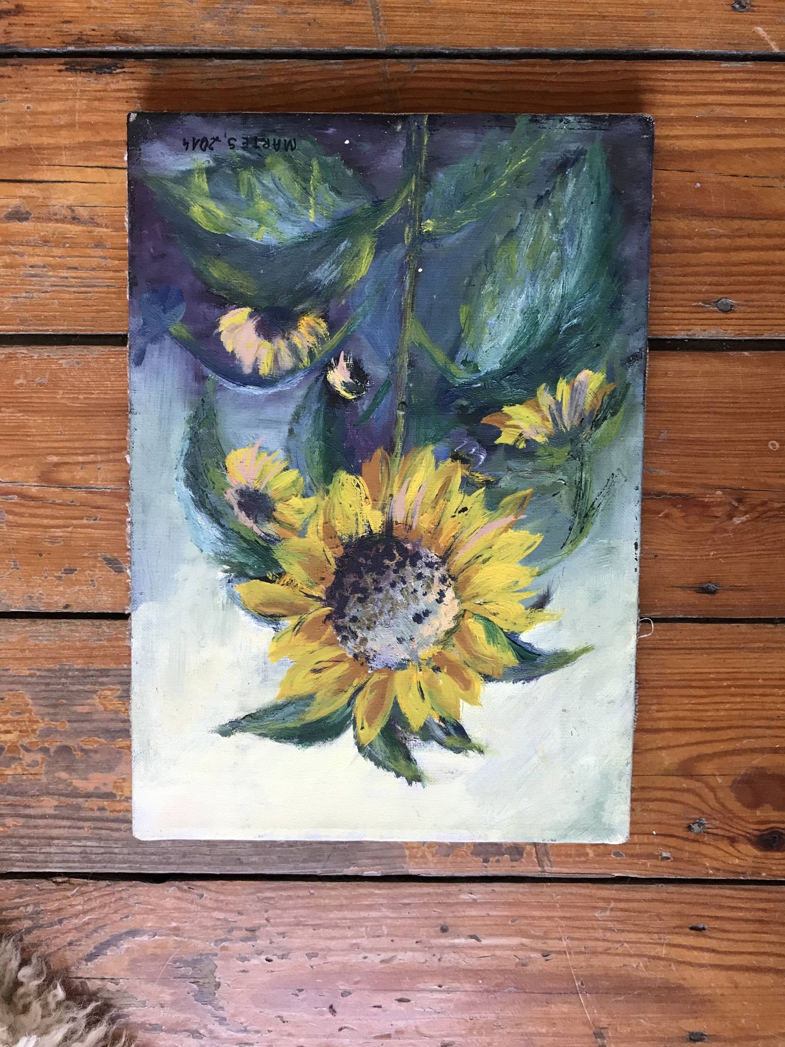 Peinture tournesol nature morte