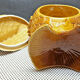 Old tureen yellow fish earthenware Sarreguemines France Slip