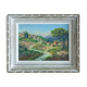 Small painting signed Rougier landscape provence hst oil canvas