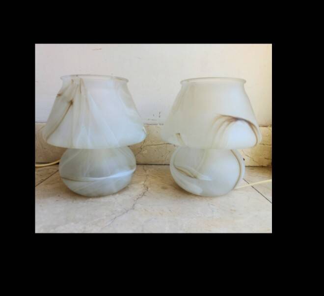 Pair mushroom lamps