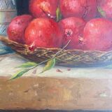 Tableau ancien - Peinture à l’huile - Nature morte aux grenades