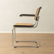 Thonet | Marcel Breuer cantilever chair, Bauhaus era, chrome and Vienna cane, black wood frame