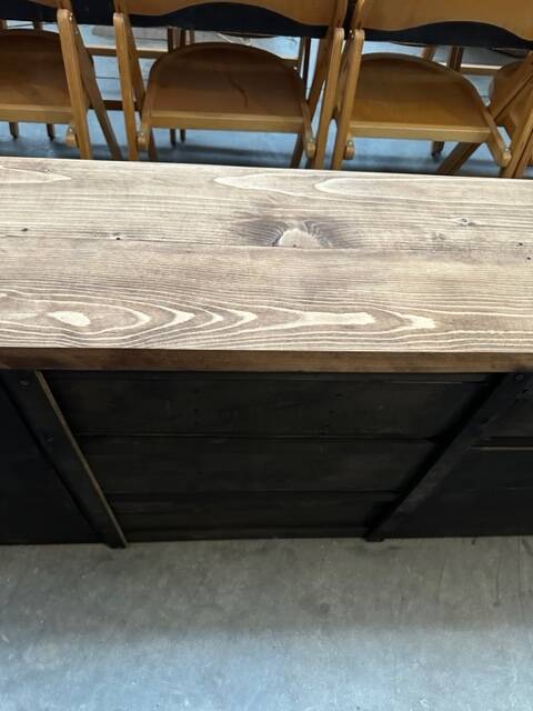 Old piece of furniture transformed into a TV stand