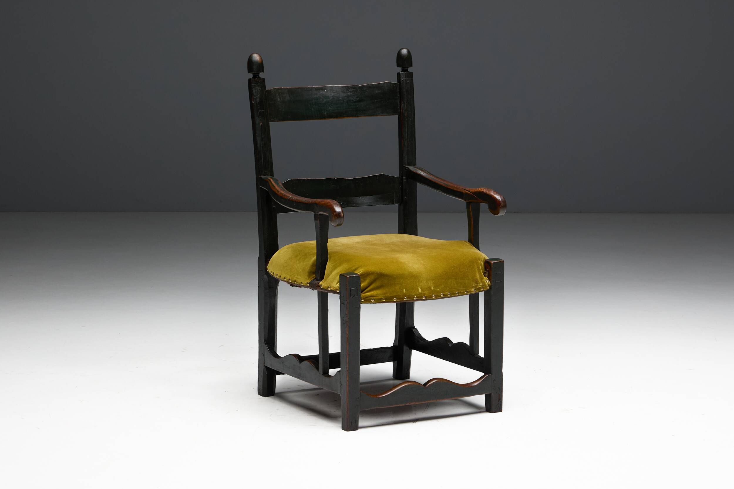 Rustic Folk Art Armchair, France, 19th Century