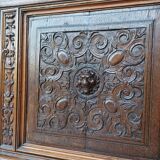 Renaissance oak carved buffet cabinet