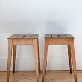 Square wooden stools