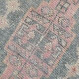 4x8 Soft Pink Geometric Handmade Vintage Rug, 128x242Cm