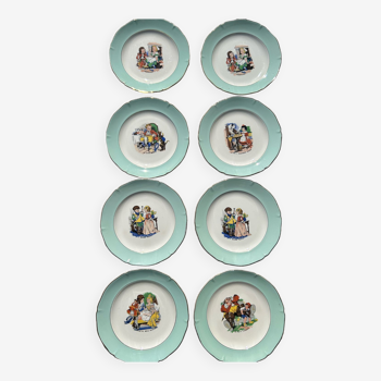 Set of 8 dessert plates tales of Perrault