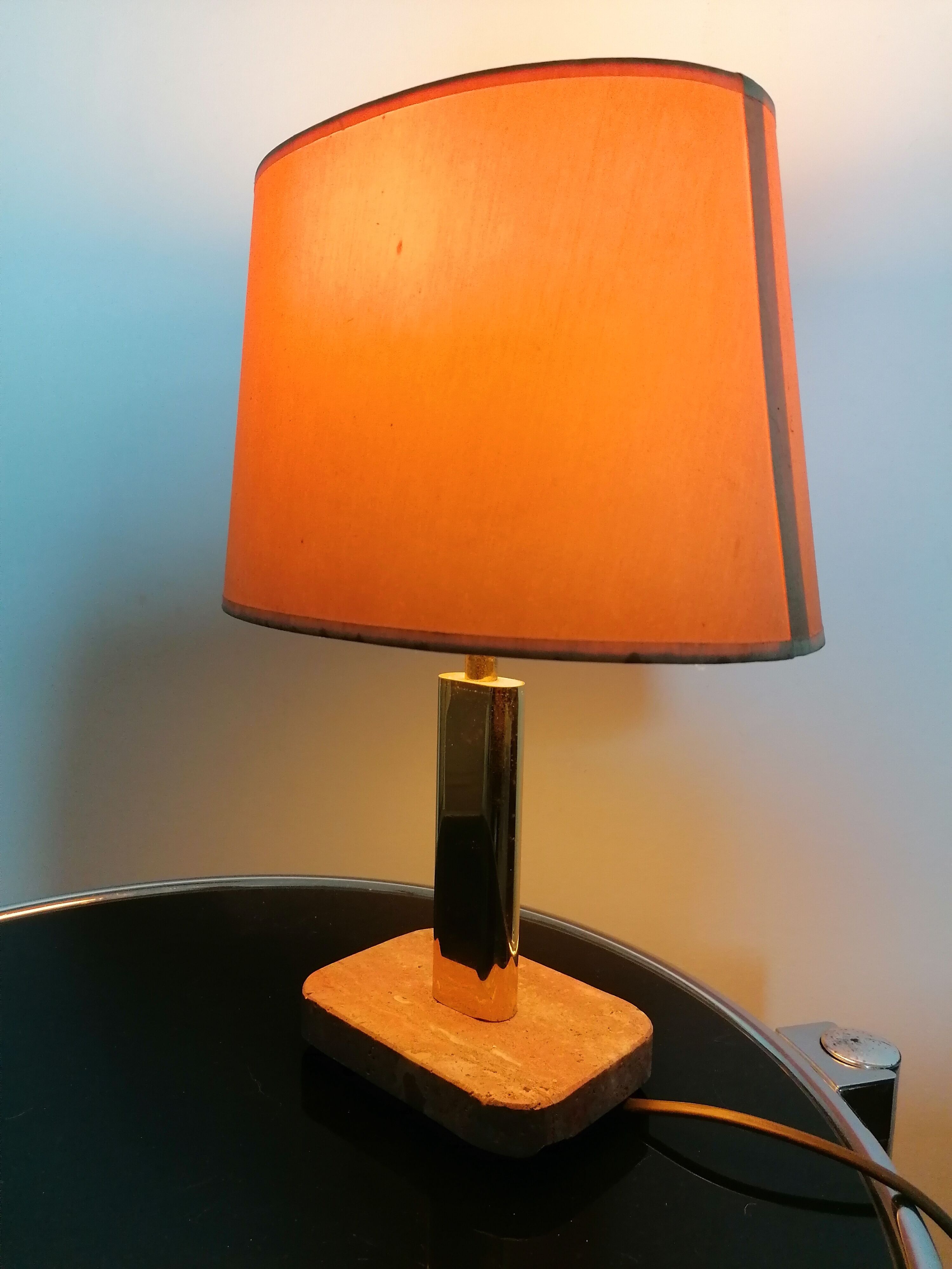 Marble foot lamp and gold metal