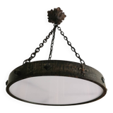 Medieval type wrought iron chandelier