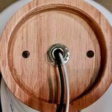 Wall light solid wood and Scandinavian opaline Design.