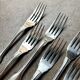 6 Christofle fish forks in silver-plated metal, shell design.