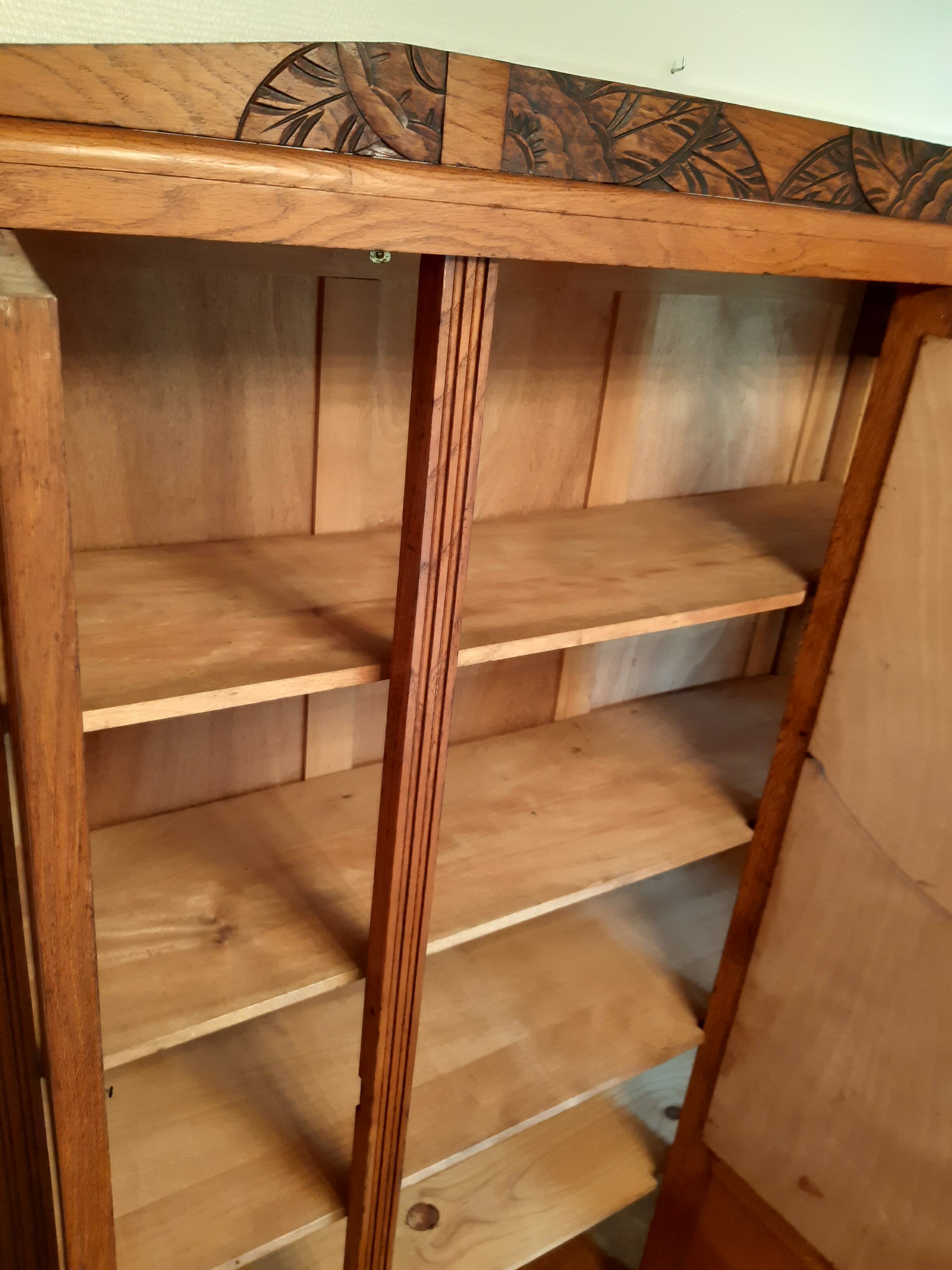 3-door Art Deco Parisian wardrobe and bevelled mirror