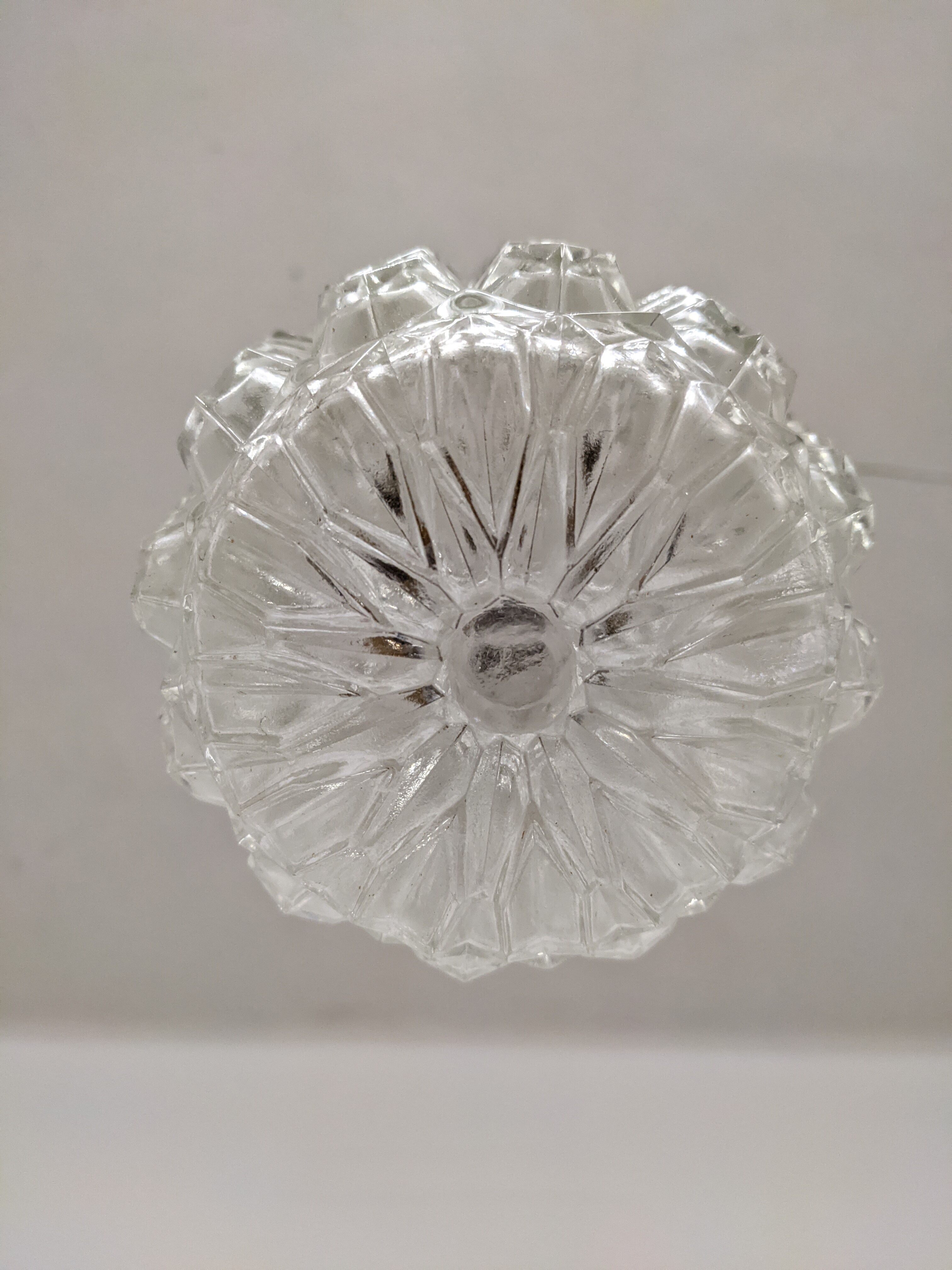 Vintage molded glass pendant lamp from the 50s/60s