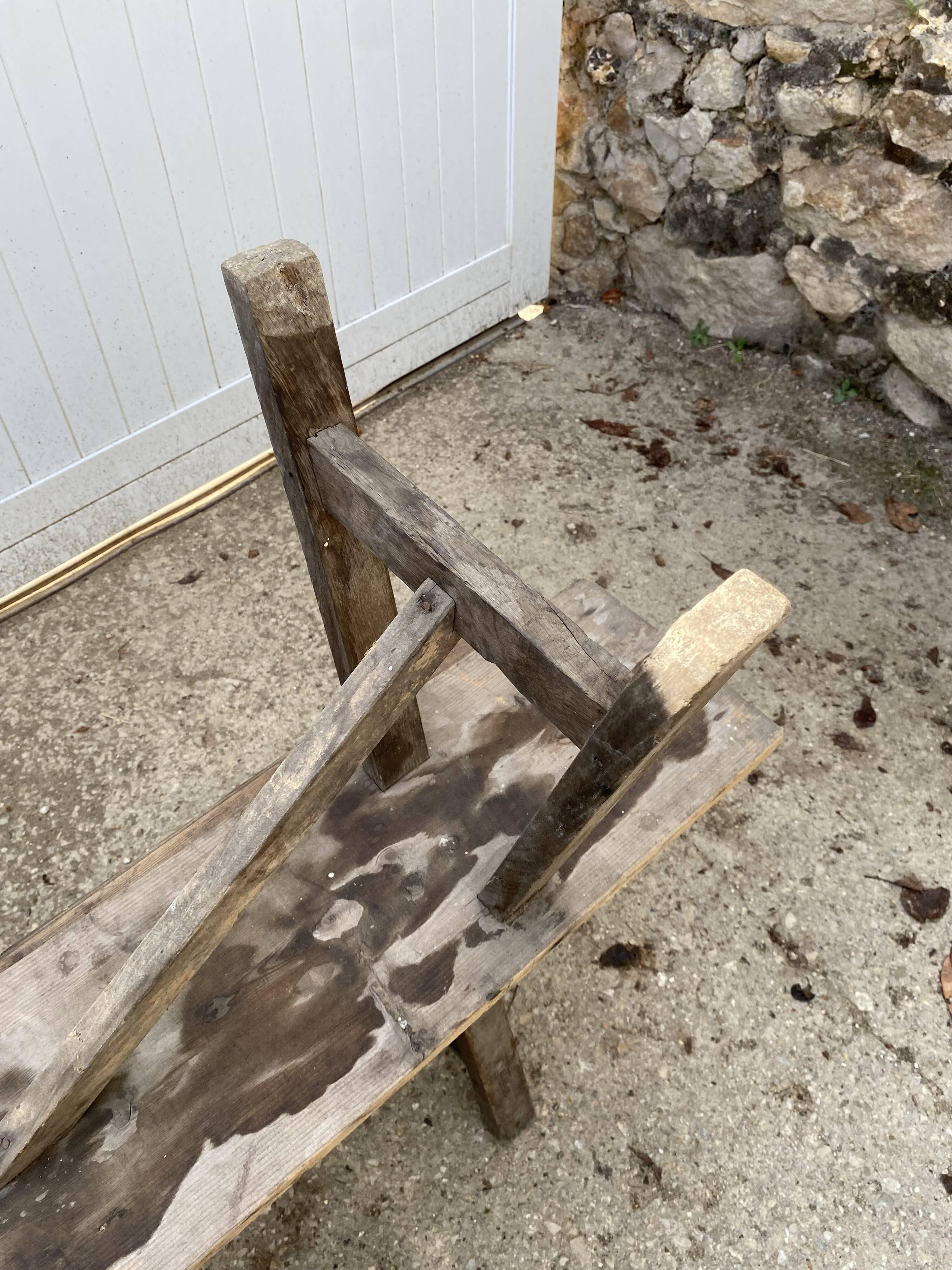 Pair of solid wood farmhouse benches 220cm for rustic farmhouse table.