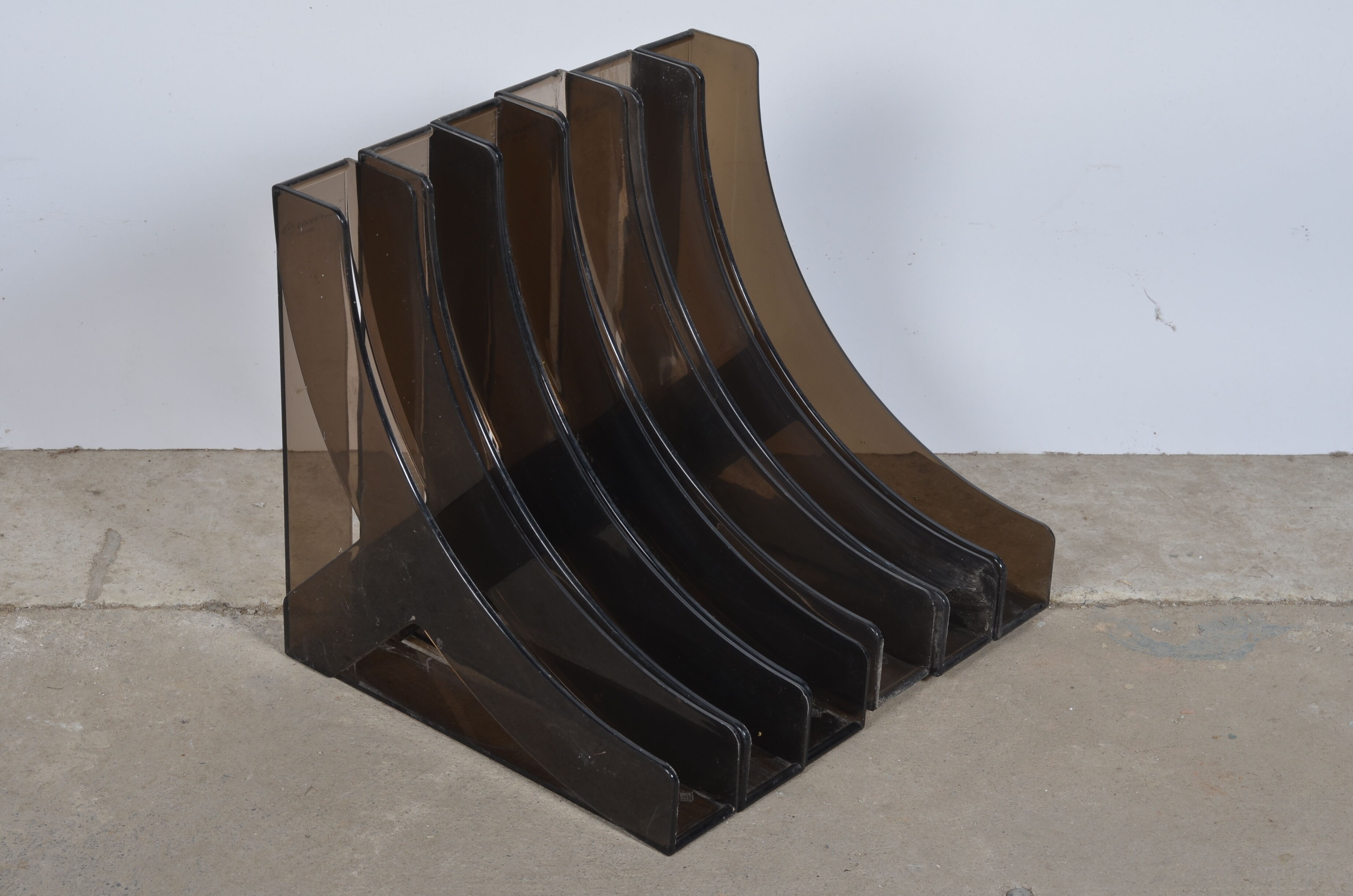 Boomerang plexiglass vinyl storage 1970