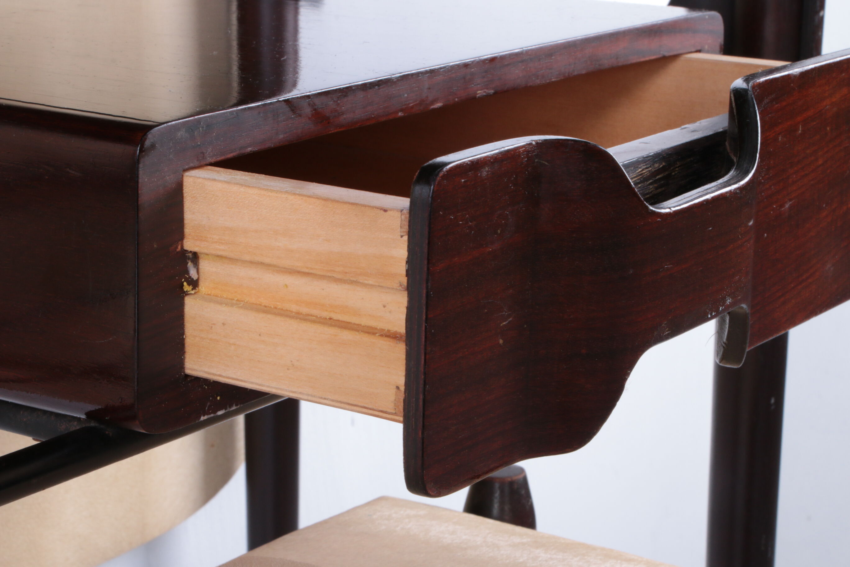 Ico Parisi Wall unit with mirror and stool 1950 Italy