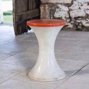 White and dark orange Tam Tam stool by Henry Massonnet for Stamp, 1970.