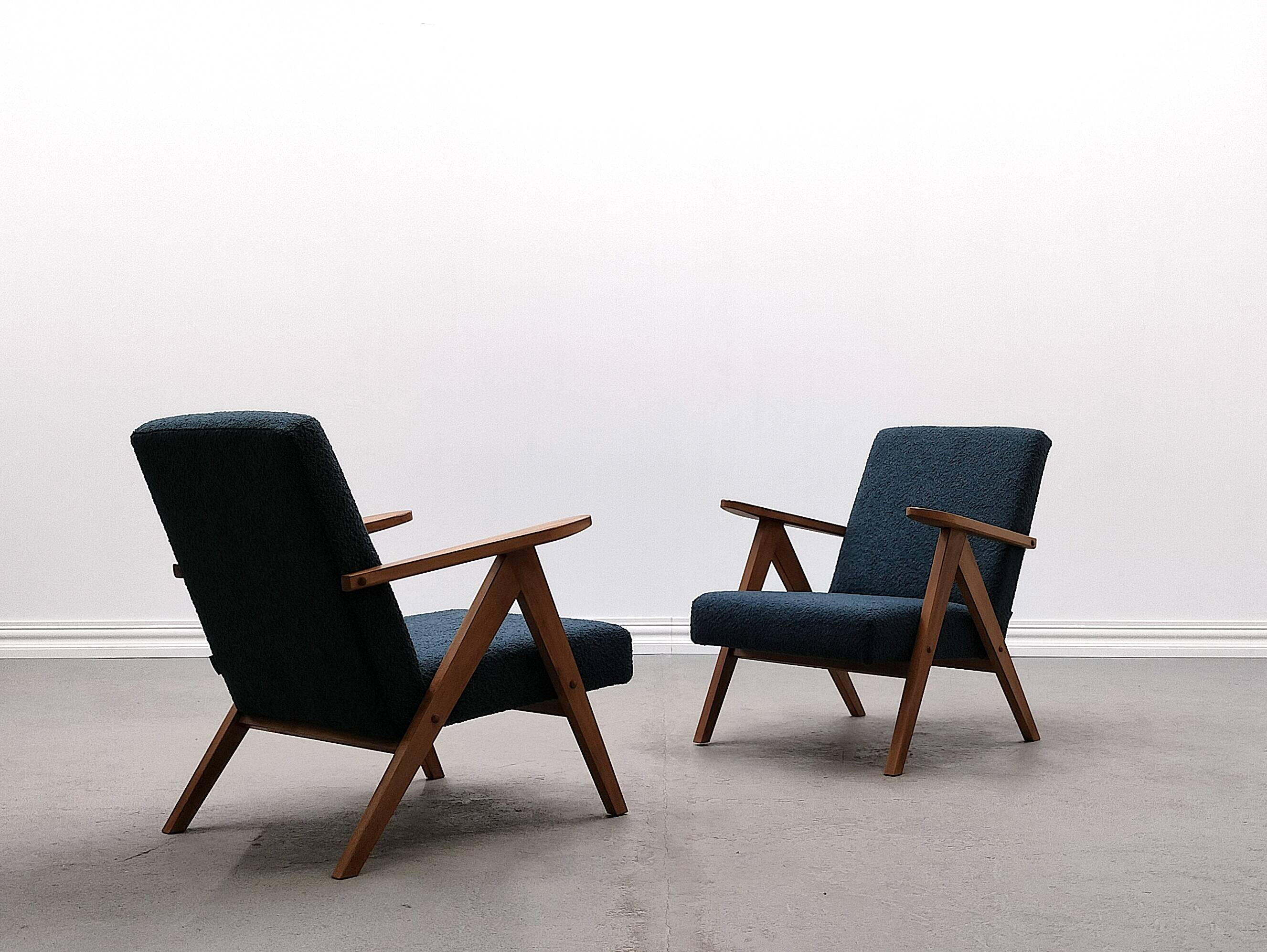 Mid Century Easy Chair Model B - 310 Var in Blue Boucle