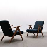 Mid Century Easy Chair Model B - 310 Var in Blue Boucle