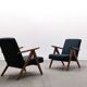 Mid Century Easy Chair Model B - 310 Var in Blue Boucle