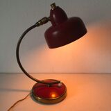 Lamp red disderot editor turkish 28cm vintage 1950